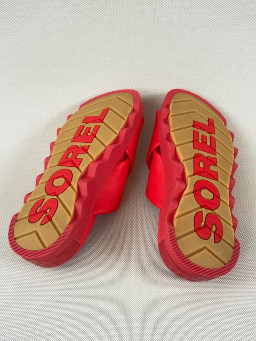SOREL Viibe Crisscross Slide Sandals Size 10 Women Red Leather Strap NWOT - Picture 13 of 16